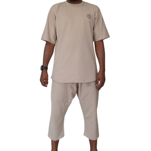 ENSEMBLE KHALIFA JEANS BEIGE ENSEMBLE TEE-SHIRT & SAROUEL KHALIFA JEANS BEIGE