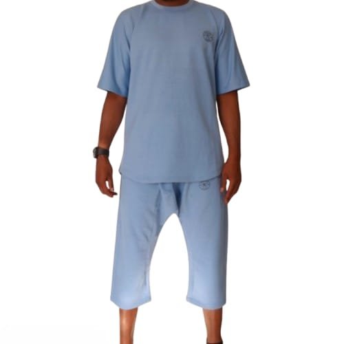 ENSEMBLE KHALIFA JEANS BLEU CIEL ENSEMBLE TEE-SHIRT & SAROUEL KHALIFA JEANS BLEU CIEL