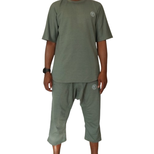 ENSEMBLE KHALIFA JEANS KAKI ENSEMBLE TEE-SHIRT & SAROUEL KHALIFA JEANS VERT KAKI